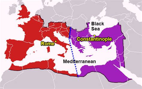 Western And Eastern Roman Empire Map Map