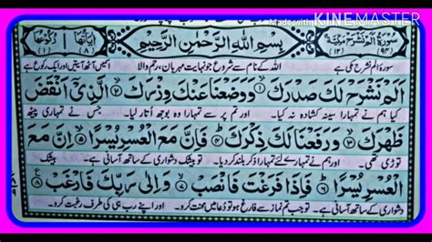 Surah Alamnashrahwith Urdu Translation Youtube