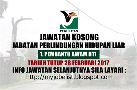 Info kekosongan ini adalah seperti yang diiklankan. Jawatan Kosong di Jabatan Perlindungan Hidupan Liar - 28 ...