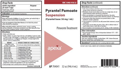 Dailymed Pyrantel Pamoate Pinwormtreatment Suspension