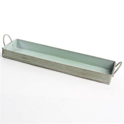 Feast rectangular hammered iron serving platter. 11" Rectangular Distressed Metal Tray with Handles ...