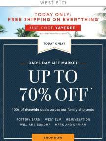Maybe you would like to learn more about one of these? West Elm: TODAY ONLY! Up to 70% off + FREE shipping (plus ...