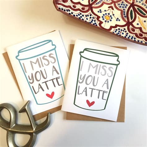 Miss You Card Coffee Card I Miss You A Latte Friendship | Etsy | Miss you gifts, Miss you cards 