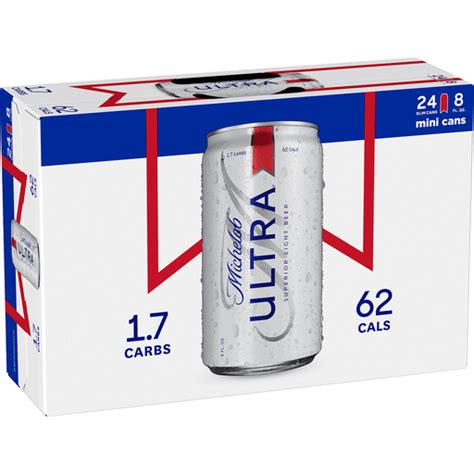 Michelob Ultra Light Beer 24 Pack 8 Fl Oz Cans 42 Abv Caseys Foods