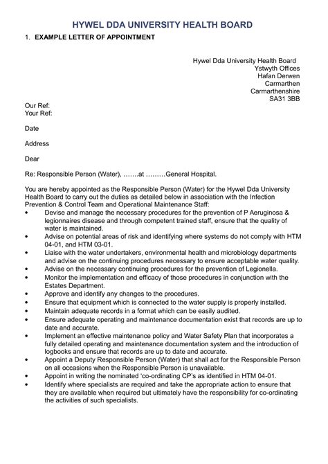 Appointment Letter Sample