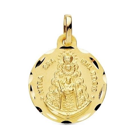 Medalla Oro 18k Escapulario Virgen Del Rocío 16mm Ab3348