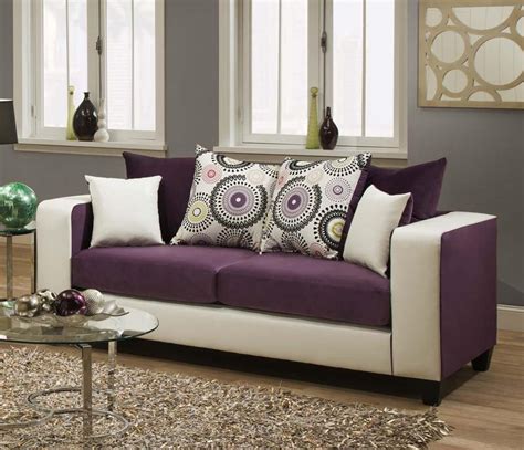 Chelsea Home Emboss Sofa Set Purple Chf 424120 05 Sofa Set At