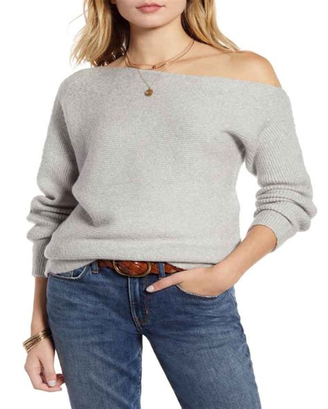 Womens One Shoulder Ribbed Sweater Aa Sourcing Ltd