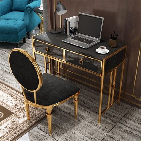 Office table desks and workstations come in different sizes and designs. Luxury Modern Black/White Office Writing Desk Stylish ...