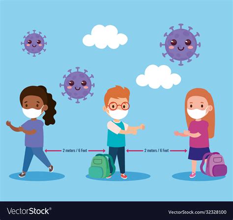 Back To School For New Normal Lifestyle Concept Vector Image