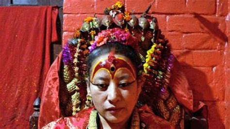 nepal quake forces living goddess to break seclusion and walk the streets