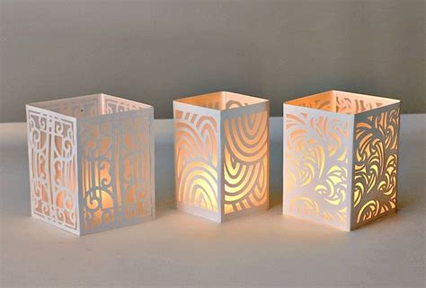 Tea light lanterns made with Cricut Explore, by Gaila's ...