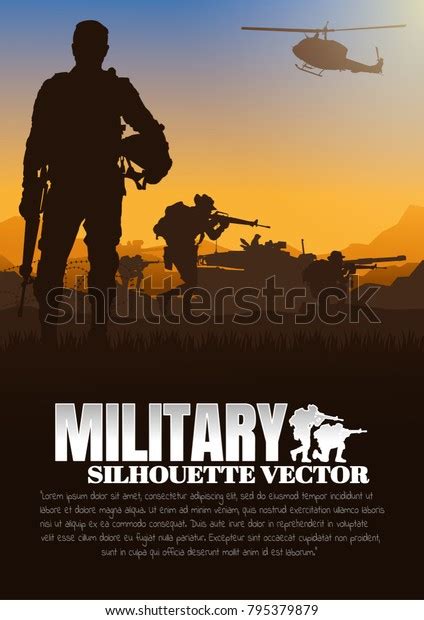 Military Vector Illustration Army Soldiers Military Stock Vector