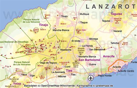 Lass dir diese 5 erlebnisse auf der insel nicht entgehen 50065_karte_lanzarote_vektor_hoehenschichten_06 ...