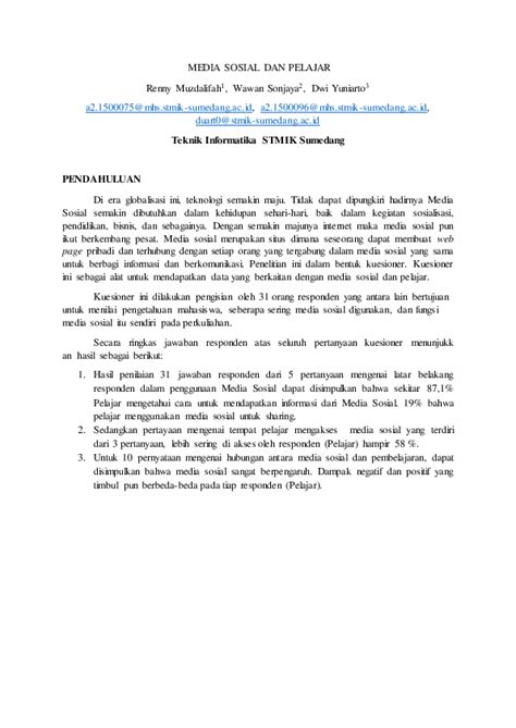 Sosial media menggunakan teknologi berbasis web yang mengubah komunikasi menjadi dialog interaktif. (PDF) MEDIA SOSIAL DAN PELAJAR | Wawan Sonjaya and Dwi ...