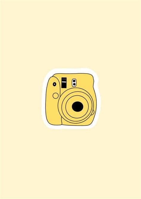 Yellow Polaroid Camera Sticker Waterproof Etsy In 2020 Cute