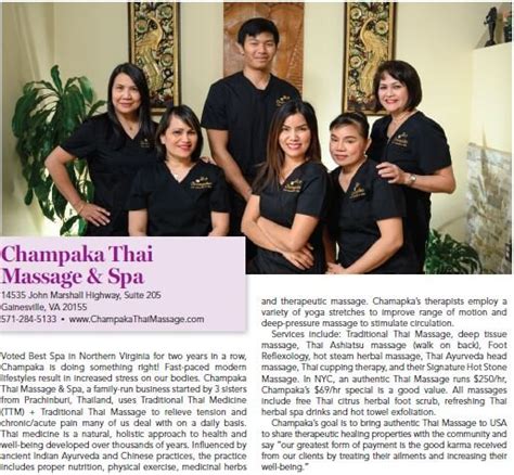 Northern Virginia Best Massage Spas — Champaka Thai Massage And Spa Best Massage Gainesville