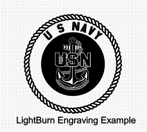 U S Navy With Chief Anchor Svg Files For Laser Engraving Etsy