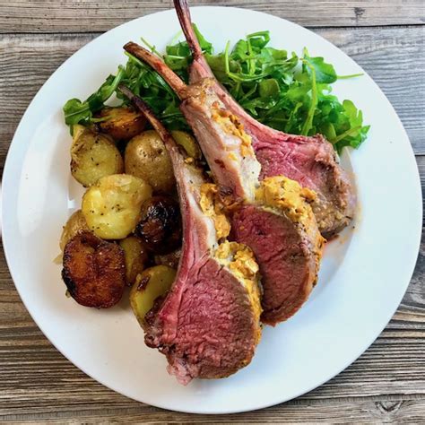 Simple Mustard Crusted Roasted Lamb Chops The Genetic Chef
