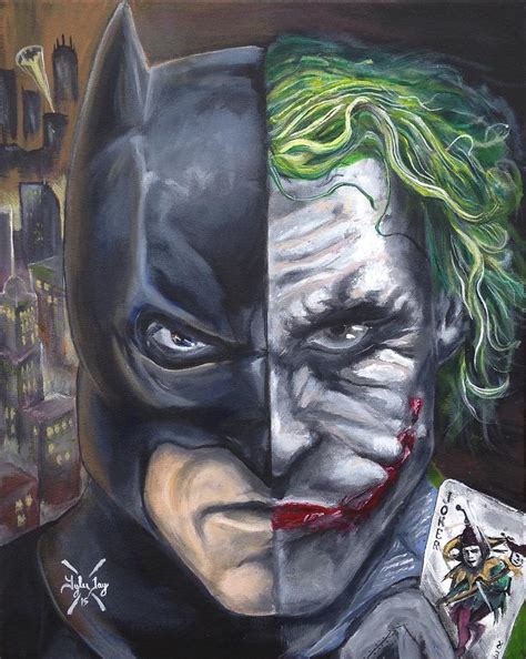 Batmanjoker Painting By Tyler Haddox Pixels