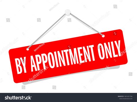 By Appointment Only On Door Sign Stock Vector Royalty Free 1841691766