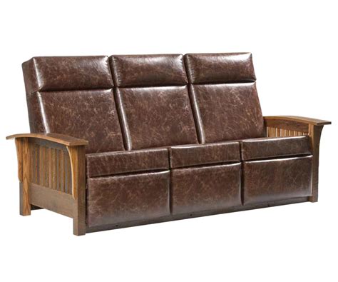 Barnwood Wallhugger Sofa Recliner Amish Crafted Furniture