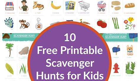 10 Free Scavenger Hunt Printables for Kids from Shutterfly - The