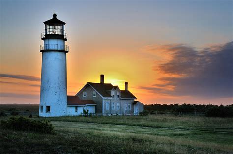 Highland Lighthouse Sunset Burst Photograph By Thomas Schoeller