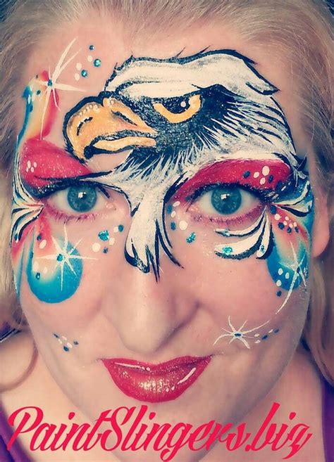 Paintslingersbiz Blag Eagle Memorial Day Face Paint Red White And Blue