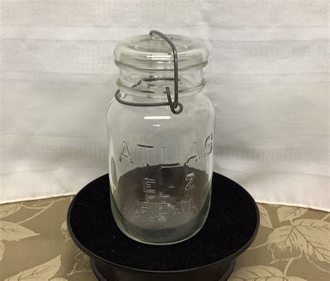 Vintage 1 QT Atlas Canning Jar With Glass Lid And Bail Etsy