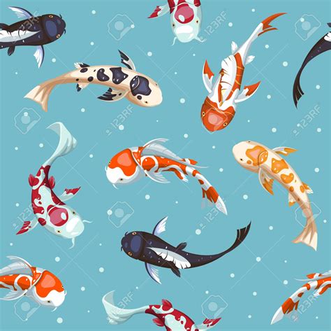Free Download Fish Seamless Pattern Gold Koi Pattern Wallpaper Design