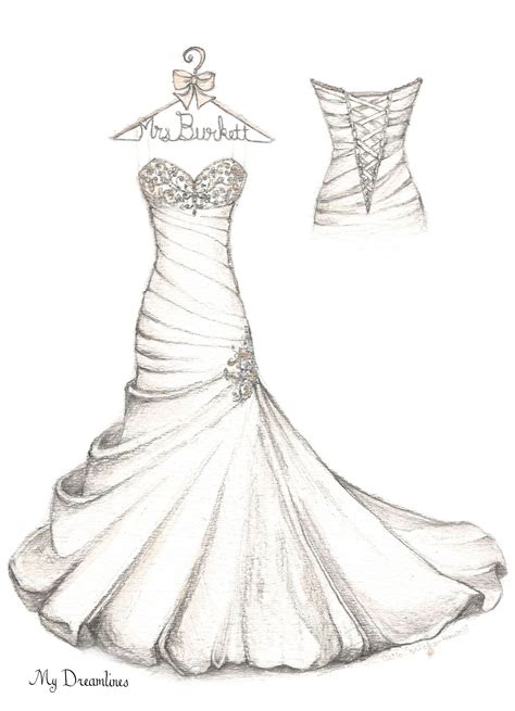 Materiales empleados en la ilustración Disenos de vestidos de novia para dibujar - Vestidos baratos