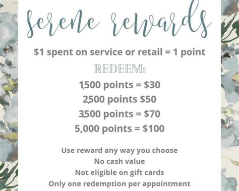 Serene Salon And Spa Rewards Program