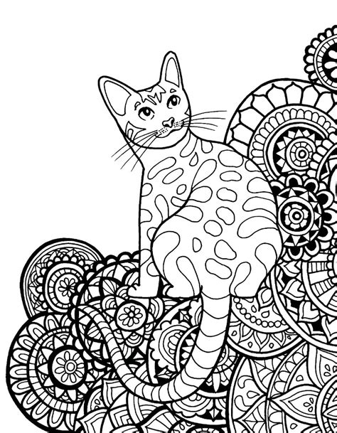 Cat Mandala Coloring Pages For Kids Coloring Pages