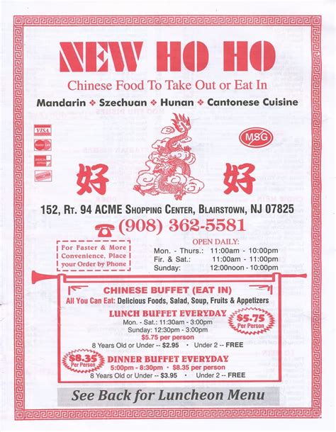 View the menu for ho ho v chinese restaurant and restaurants in newton, nj. Photos for New Ho Ho - Yelp