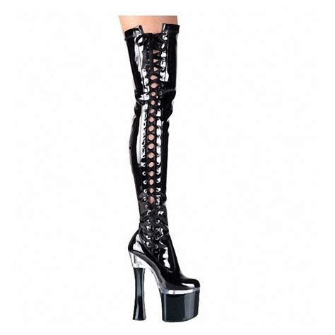 Customize New Arrival Sexy Noble Over Knee Boots 18 Cm High Heel Pu