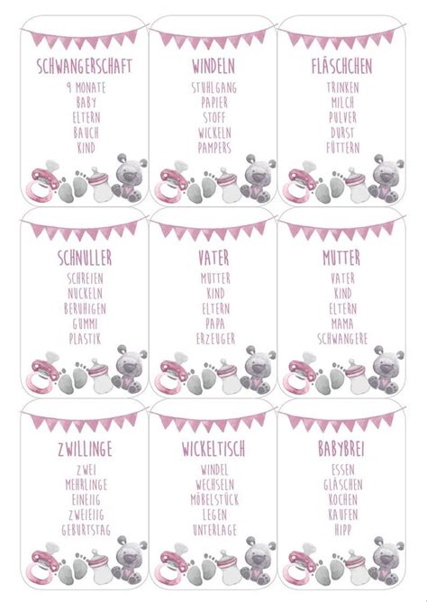 Hundertertafel pdf und hundertertafel übungen zum ausdrucken von mathefritz. Babyparty Tabu Spiel Deutsch/ Babyshower Game German ...