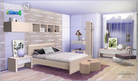 My Sims 4 Blog Concinnus Bedroom Set By Simcredible Designs