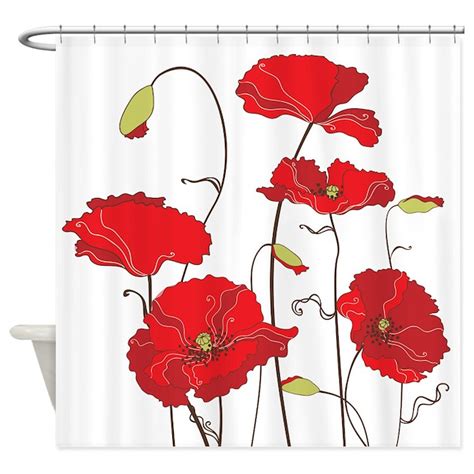 Red Poppies Shower Curtain By Getyergoat