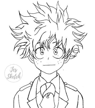 Here are 10 fanart of a villainous deku you have to see. Smiling Deku Lineart Coloring Page by JesSketch0 on DeviantArt
