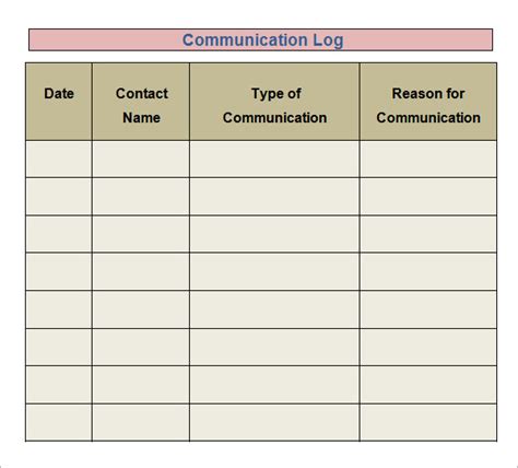 Free 8 Communication Log Samples In Pdf Ms Word Communication Log