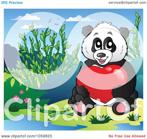 Royalty Free Vector Clip Art Illustration Of A Valentine Panda Bear