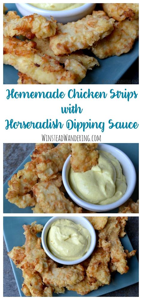 Chicken strips are very tasty food, but you can't eat it being a vegan. Homemade Chicken Strips with Horseradish Dipping Sauce ...