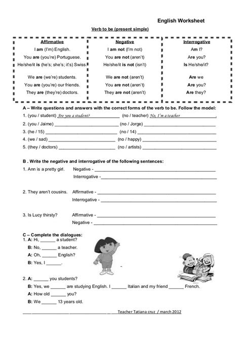 An English Worksheet With Pictures On It