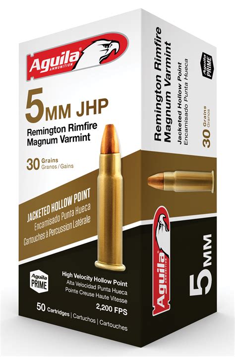 Aguila 5mm Rem Rimfire Magnum 30 Gr Jacketed Hp Varmint 50
