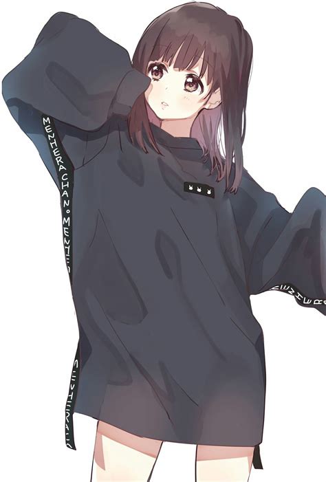 46 Anime Girl In Oversized Hoodie