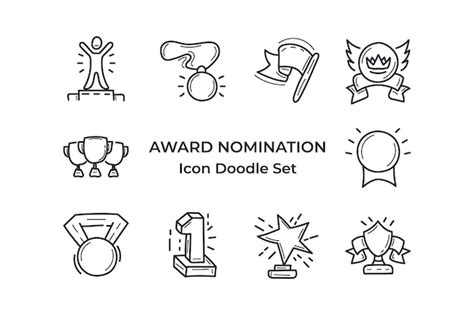 Premium Vector Award Best Nomination Line Vector Icons Set Collection