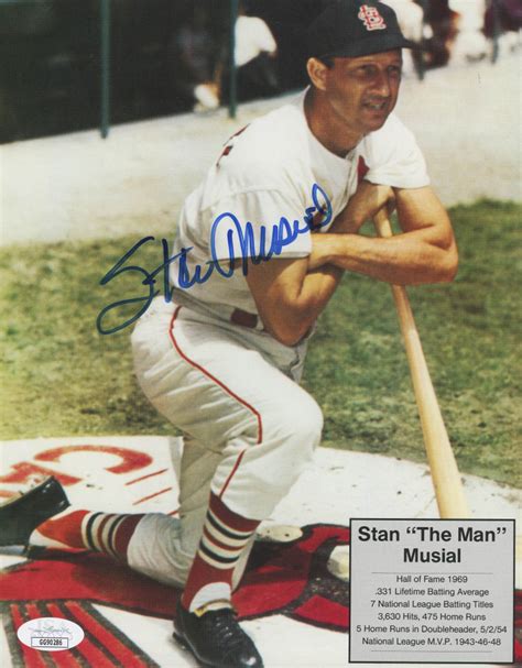 Stan Musial Signed Cardinals 8x10 Print Jsa Coa Pristine Auction
