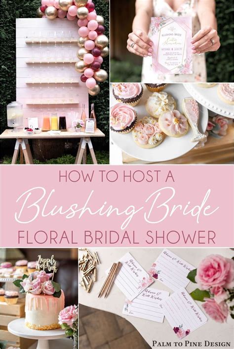 Blushing Bride Bridal Shower Floral Bridal Shower Champagne Wall