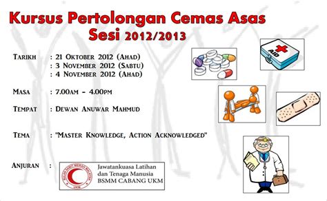 Ficha online de mengenalpasti kegunaan alatan pertolongan cemas para ppki. BSMMCUKM: Kursus Pertolongan Cemas Asas